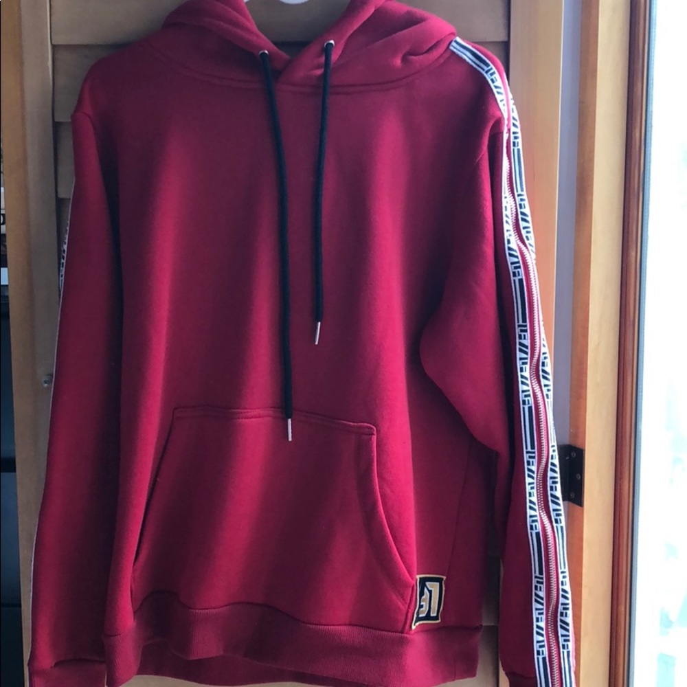 LF Red Hoodie w/ Zipper Sleeves